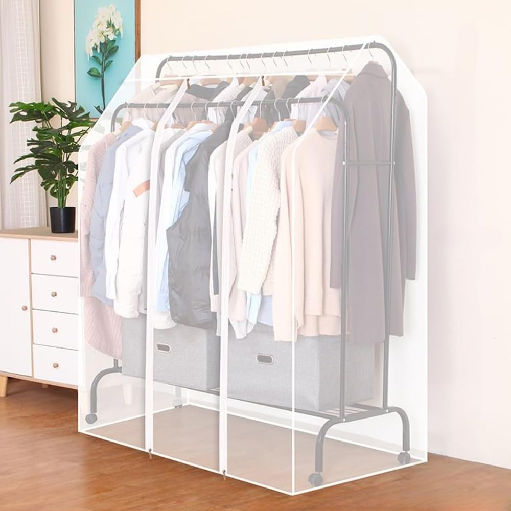 Housse de tringle à vêtements anti-poussière pour le rangement du dressing