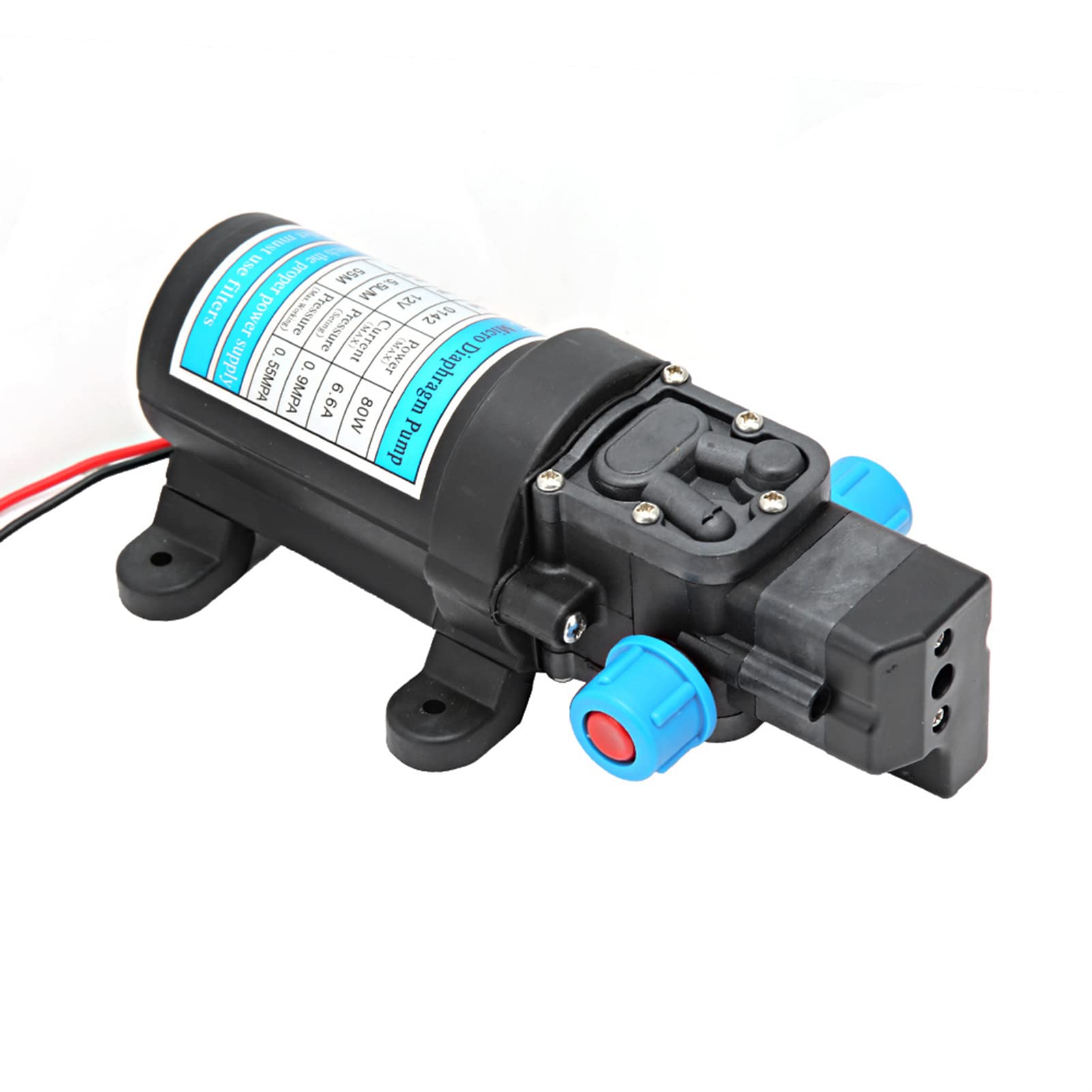 Dioche Bomba de Diafragma Eléctrica Autocebante de Alta Presión DC 12V 80W para Aplicaciones de Lavado de Coches y Jardinería