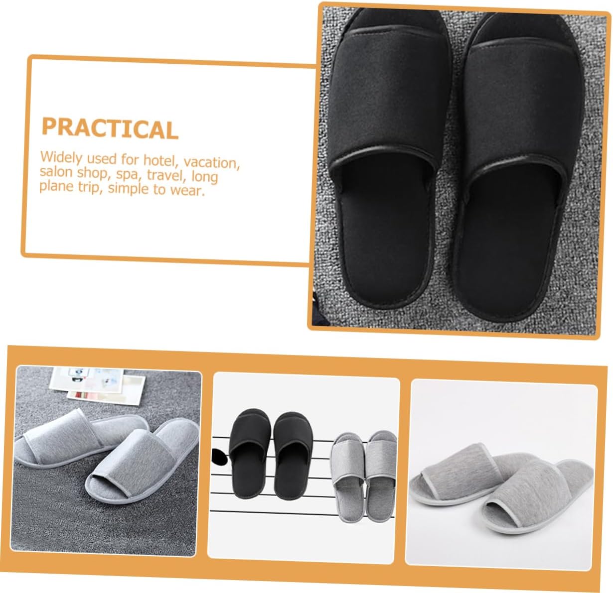 2pairs Travel Disposable Slippers for Men and Women Lightweight Portable Folding Indoor Slippers for Hotel and Home Use and Convenient and Cozy