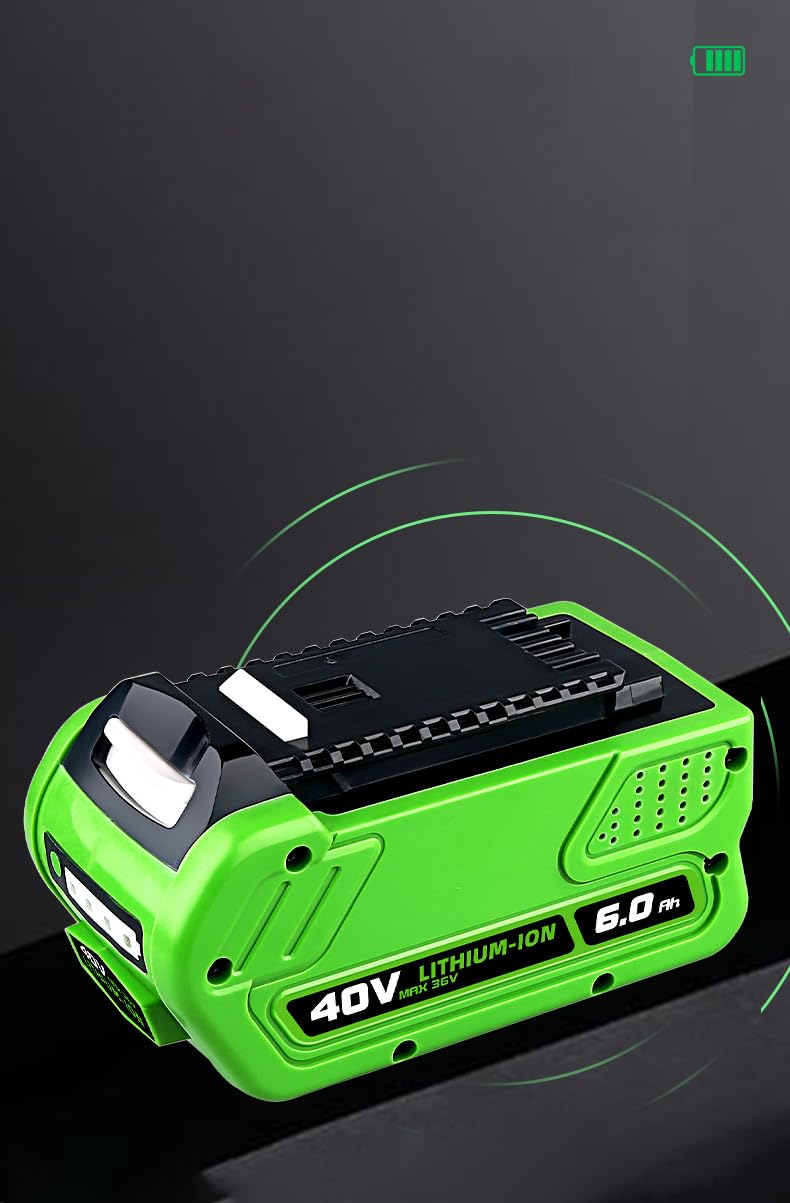 Batería de repuesto para Greenworks 40 V, para herramientas eléctricas 29462 29252 20202 22262 25312 25322 20642 22272 27062 21242, batería de iones de litio de 6.0 Ah (6000 mAh, 1 unidad)