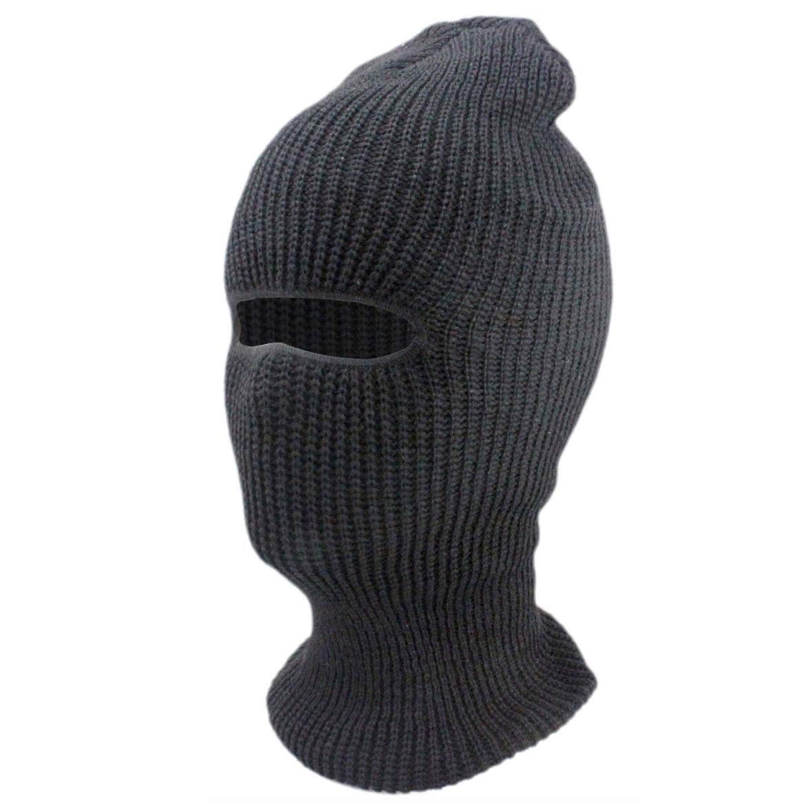 Ski Mask Full Face Beanie Hat 1 Hole Balaclavas Winter Hat Ski Snowboard (Charcoal Gray)