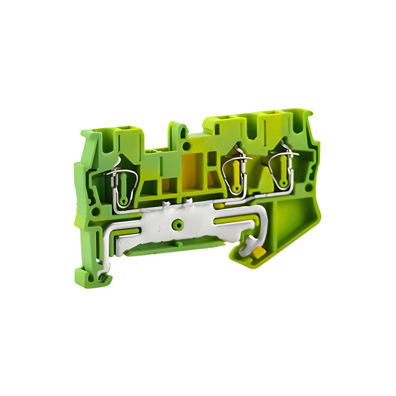 ST-2.5-Twin PE 10Pcs PE Din Rail Terminal Blocks1 Connectors Pull Type Three Conductor Spring Ground PE Wire Conductor