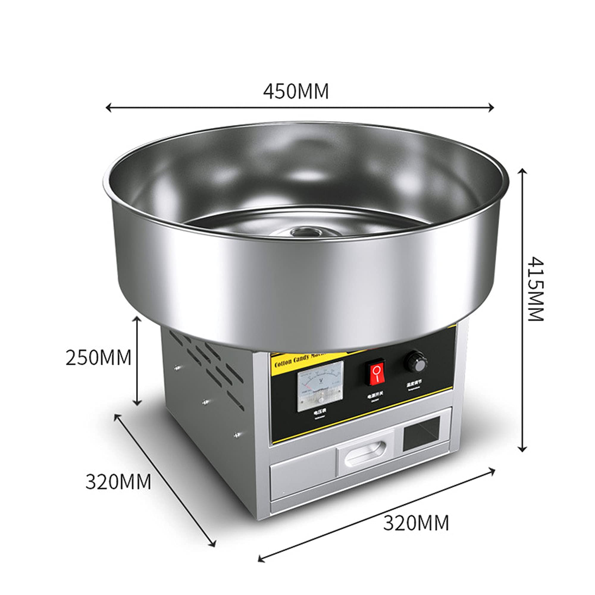 Máquina de algodón de azúcar – 1200 W profesional para hacer hilo dental de caramelo para girar rápidamente, ideal para fiestas de cumpleaños y eventos