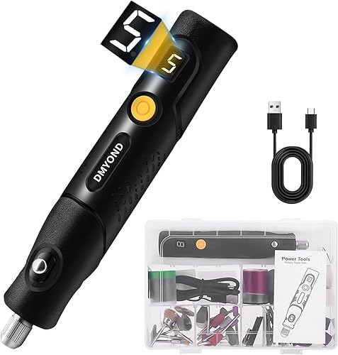 Dmyond - Mini kit de herramientas rotativas inalámbricas con 98 accesorios, herramienta eléctrica multiusos de carga USB de 5 velocidades para