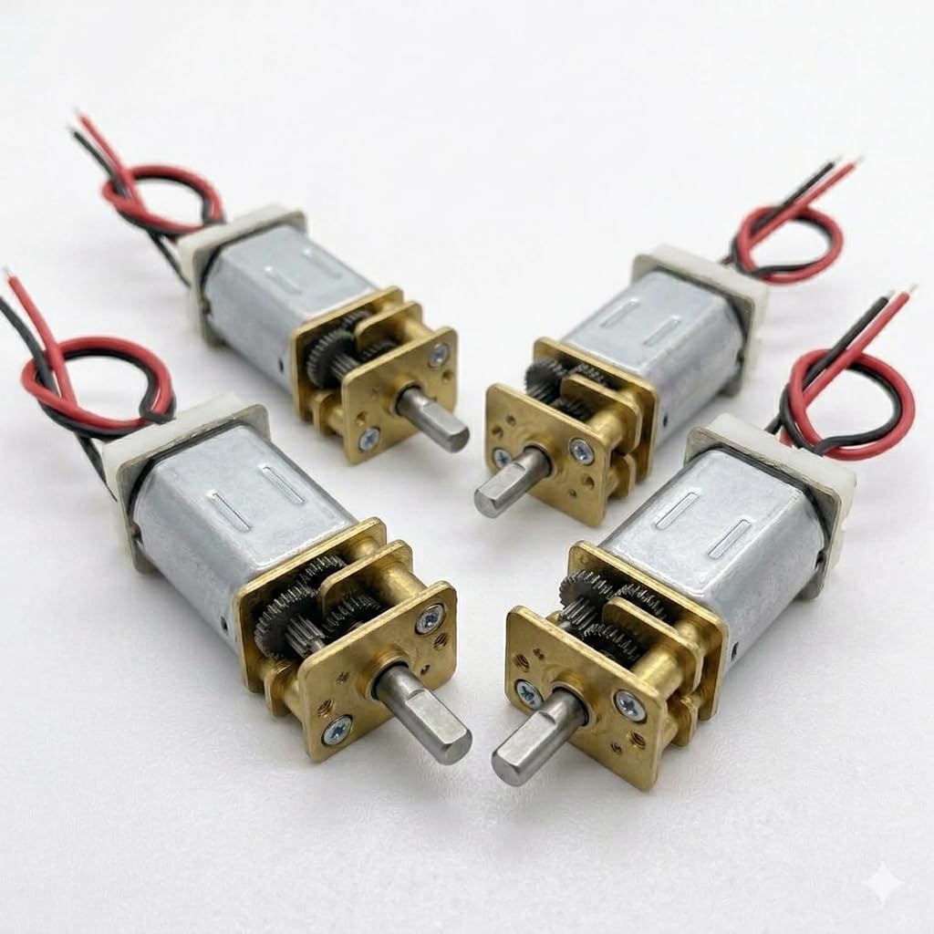 SP Electron Pack of 4 Pcs N-20 Gear Motor Miniautre 3V-9V 100 RPM for RC Car Robot wheels DIY Toys Educational Electronic Hobby Kit ideal for making robots-image-26