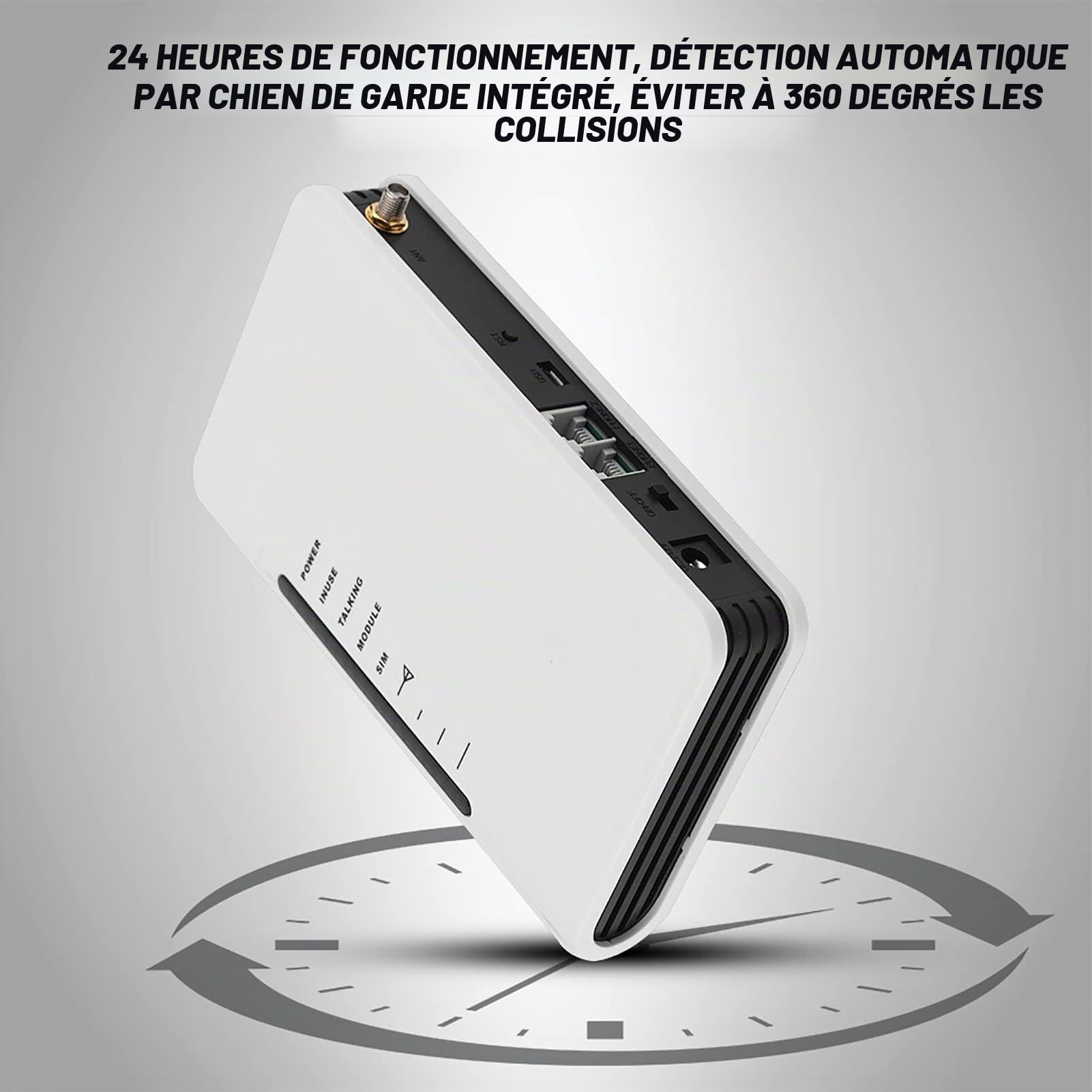 KUIDAMOS Station Fixe d'accès sans Fil GSM, Transmetteur GSM pour Alarme avec 9 indicateurs LED/Affichage du Signal, Le Travail 24h, Module Quadri-Bande 850/900/1800/1900 MHz