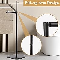 Vista 5 de Soporte de papel higiénico, almacenamiento de papel higiénico independiente para baño, soporte de papel higiénico de acero inoxidable con reserva