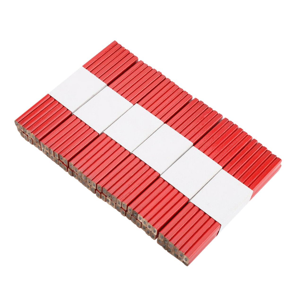 ORFOFE Crayons de Charpentier Octogonaux 72 Pièces en Bois Rouge | Traçage pour Bois et Surfaces Rugueuses, Forme Non Circulaire Anti-roulement, Lot de 72