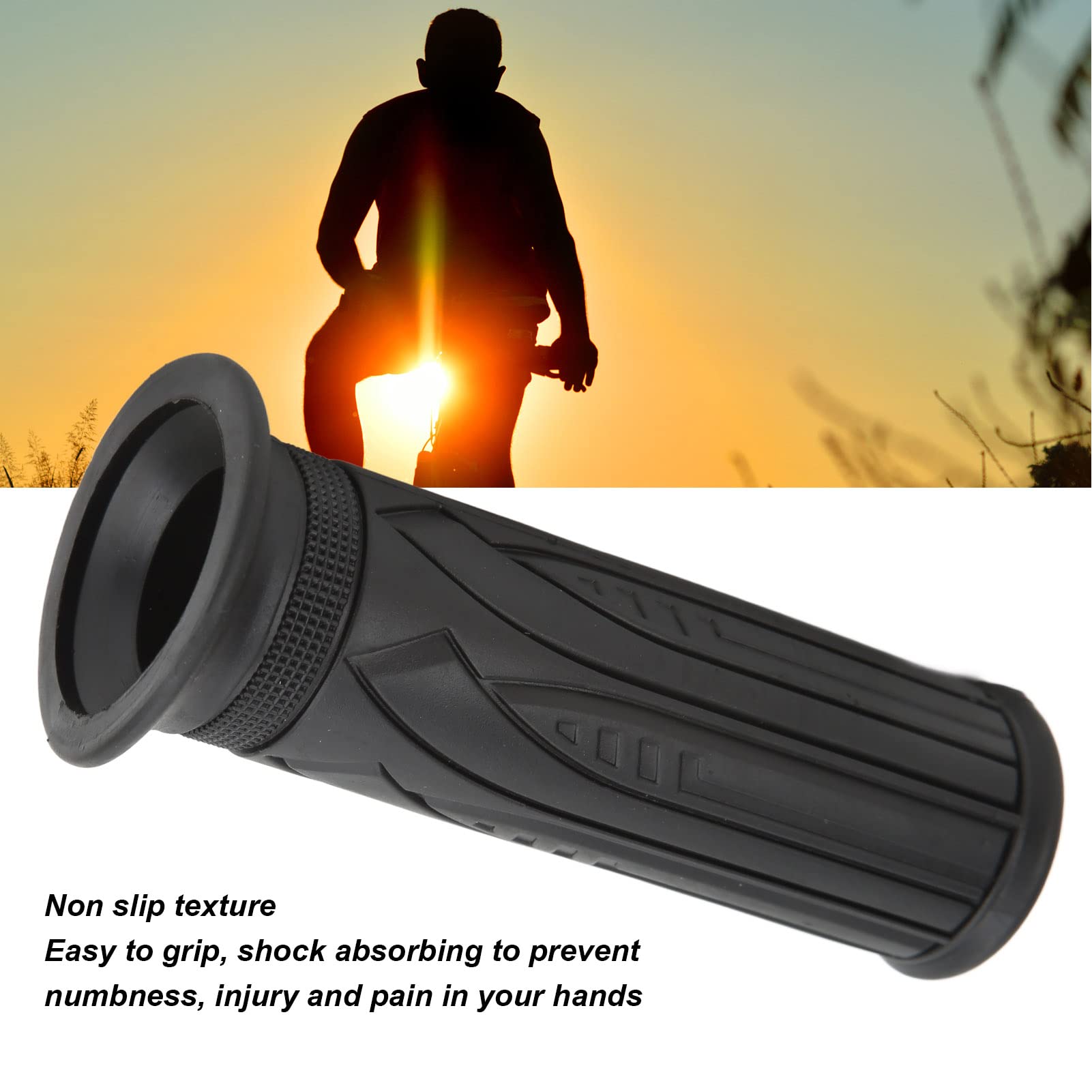 Bike Handle Grips,Non-Slip-Rubber Bicycle Handlebar Grips,Specialized Replacement Bike Grips,Rubber Ergonomic Antislip Bicycle Grip Shift Replacement Grips for Cycling - Image 4