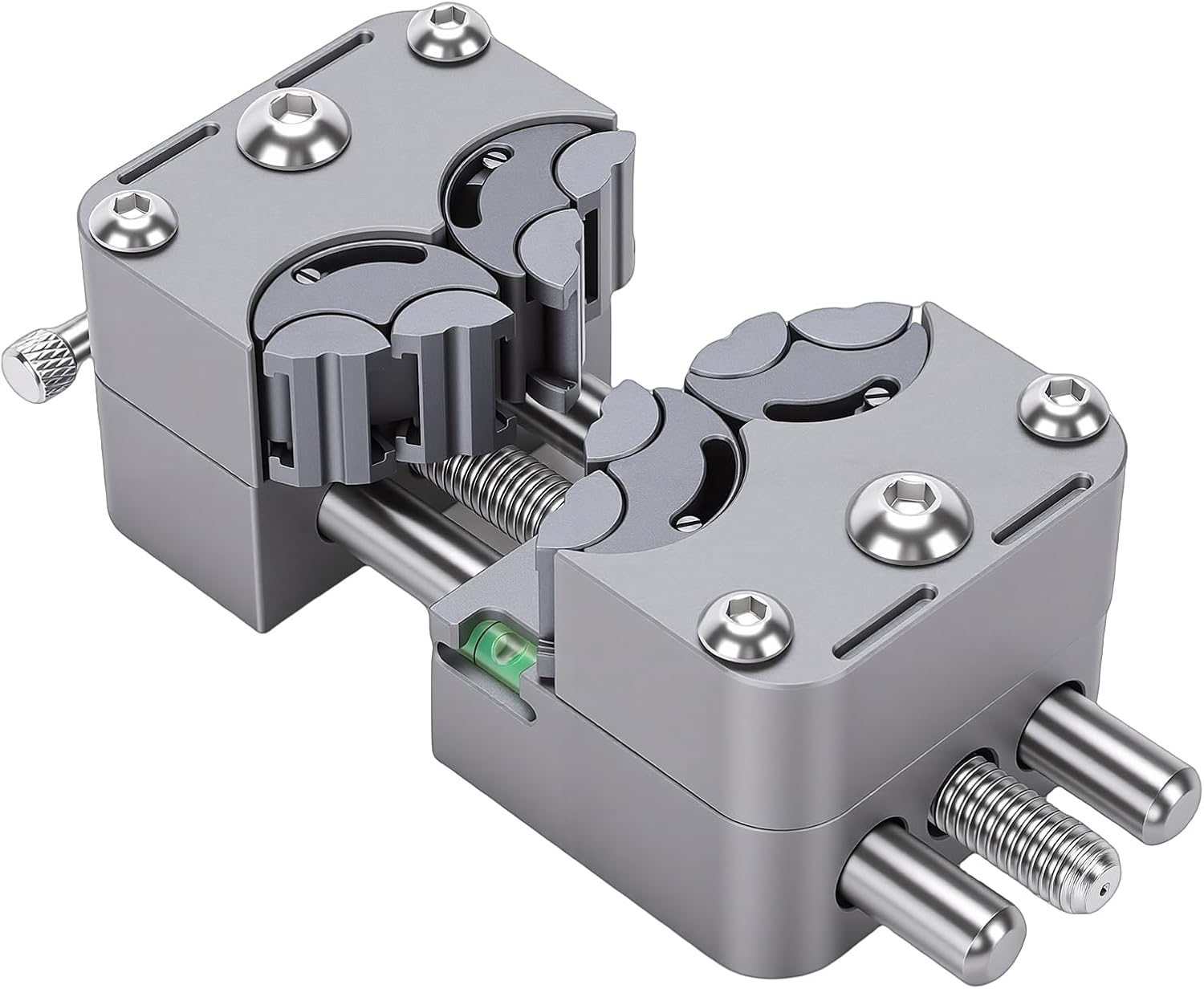 Fractal Vise, 304 Stainless Steel Mini Bench Vise with Non Slip Silicone Base and Multi Jaw Design for Electronics Crafts and Repair (Stainless Steel Chuck)