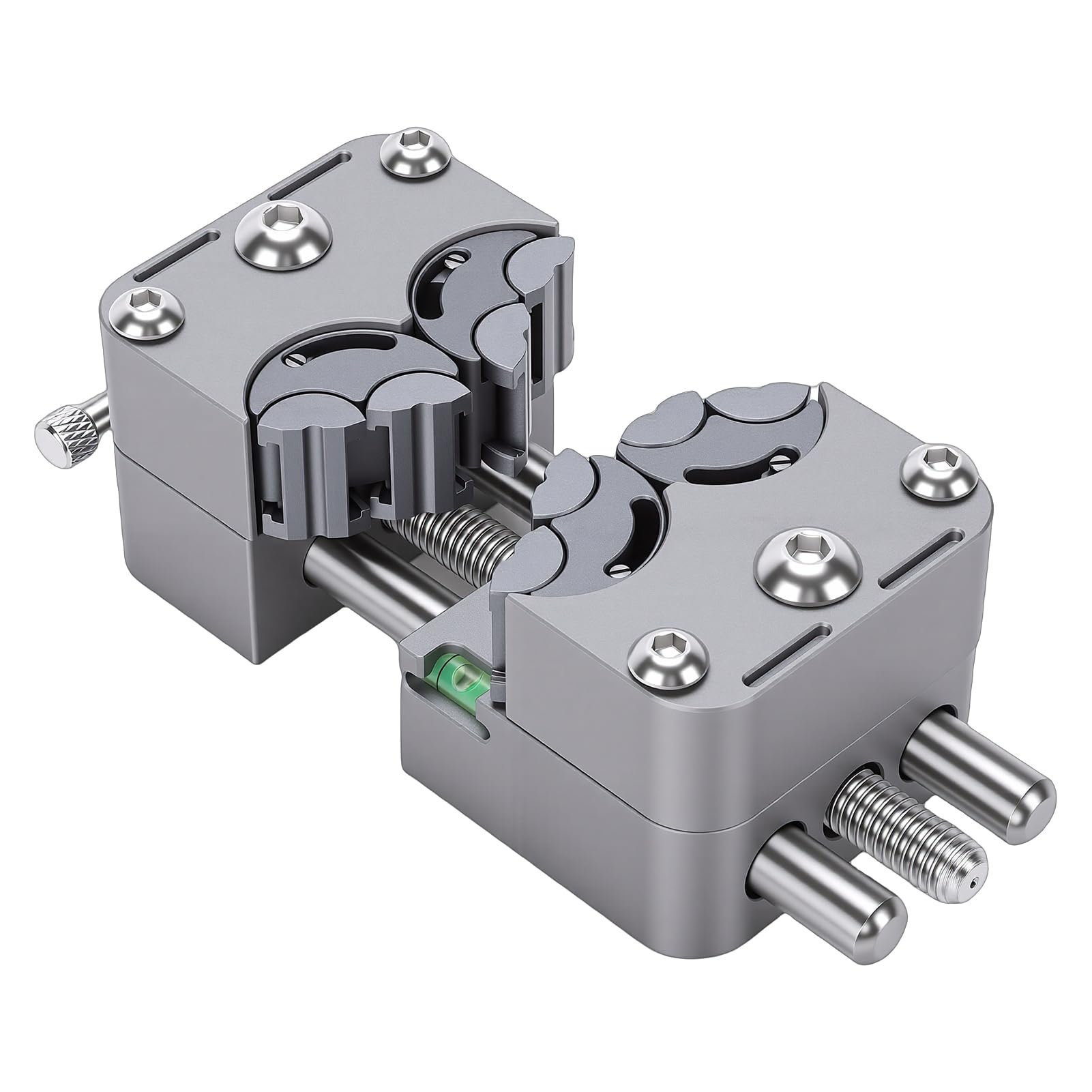 Denash Fraktaler Schraubstock, Mini-Schraubstock aus Edelstahl 304 mit Rutschfester Silikonbasis und Mehrbacken-Design, für Handwerkliche Elektronikreparaturen und Metallbearbeitung (Edelstahlfutter)