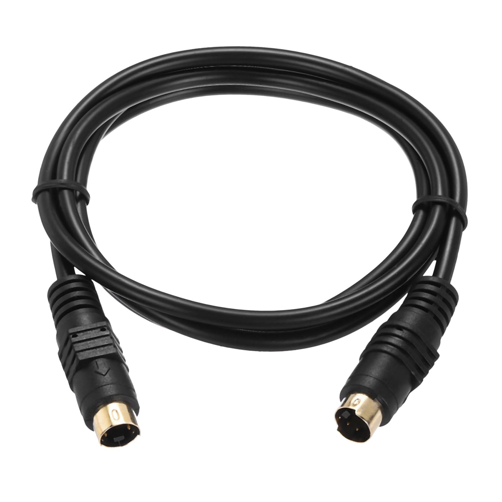MECCANIXITY S Video Cable 3.3ft, Mini DIN 4 Pin S-Video Cable Male to Male Gold Plated Connector Transfer for TV Receiver Monitor S-VHS VCR DVD