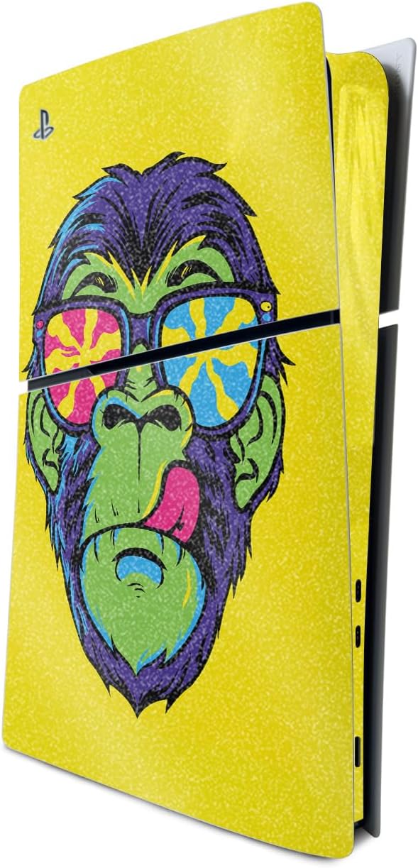 MightySkins Glossy Glitter Skin Compatible with Playstation 5 Slim Digital Edition Console Only - Hypno Chimp | Protective, Durable High-Gloss Glitter Finish | Easy to Apply | Made in The USA
