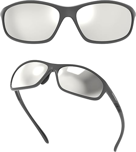 Lasiyanor Gafas de sol deportivas polarizadas TAC ligeras para hombres y mujeres, TR90 almohadillas ajustables para la nariz para correr, ciclismo,
