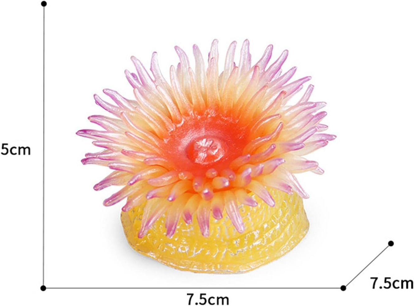 Marine Life Sea Anemone Aquarium Landscape Simulation Marine Animals Animal Figurines for Crafts New Years Gift Congnitive Toy Teaching Aid, Yellow, Large