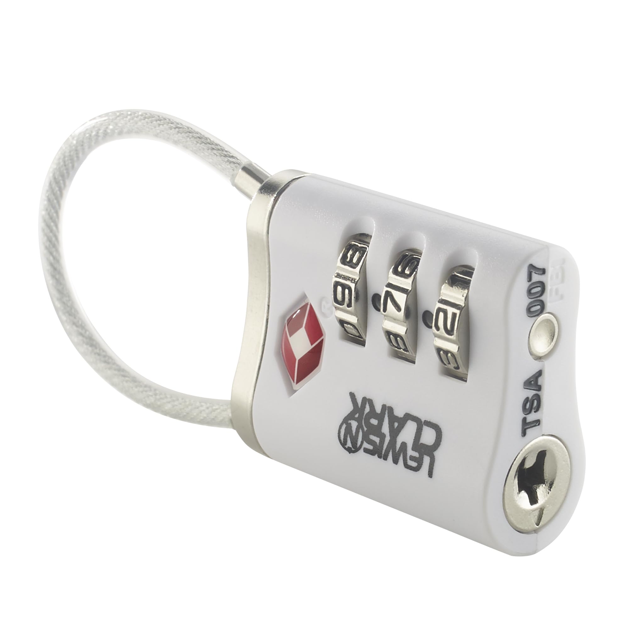 Lewis N Clarks Travel Sentry Cable Lock mit Keys Gepäckschloss, Silber