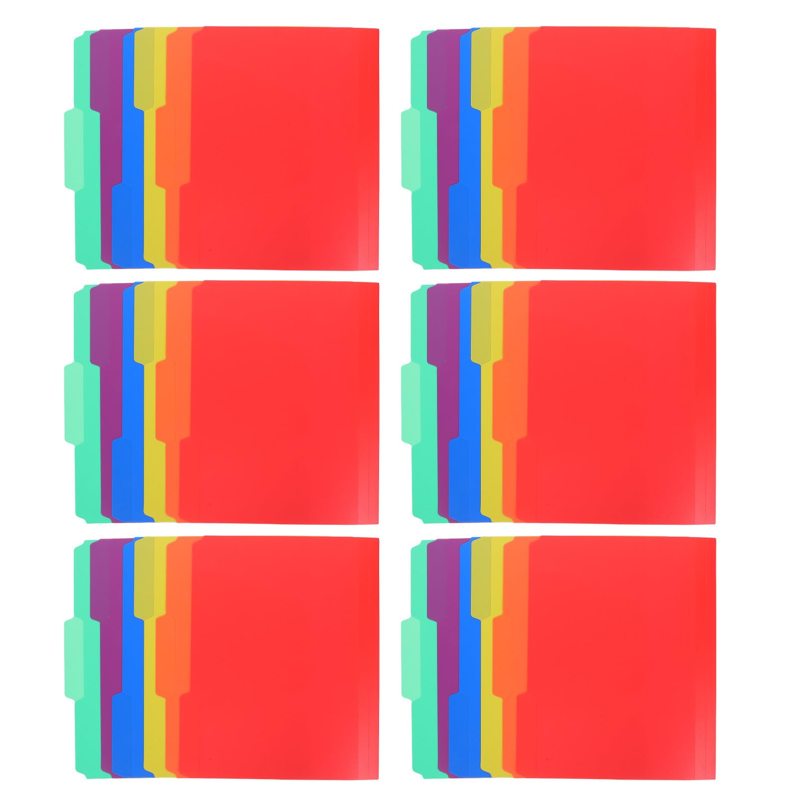 36 carpetas de papel manila: 6 colores - Carpeta para documentos - Organizador de archivos de papel manila tamaño A4 para almacenamiento de en el aula - Suministros de archivo de oficina