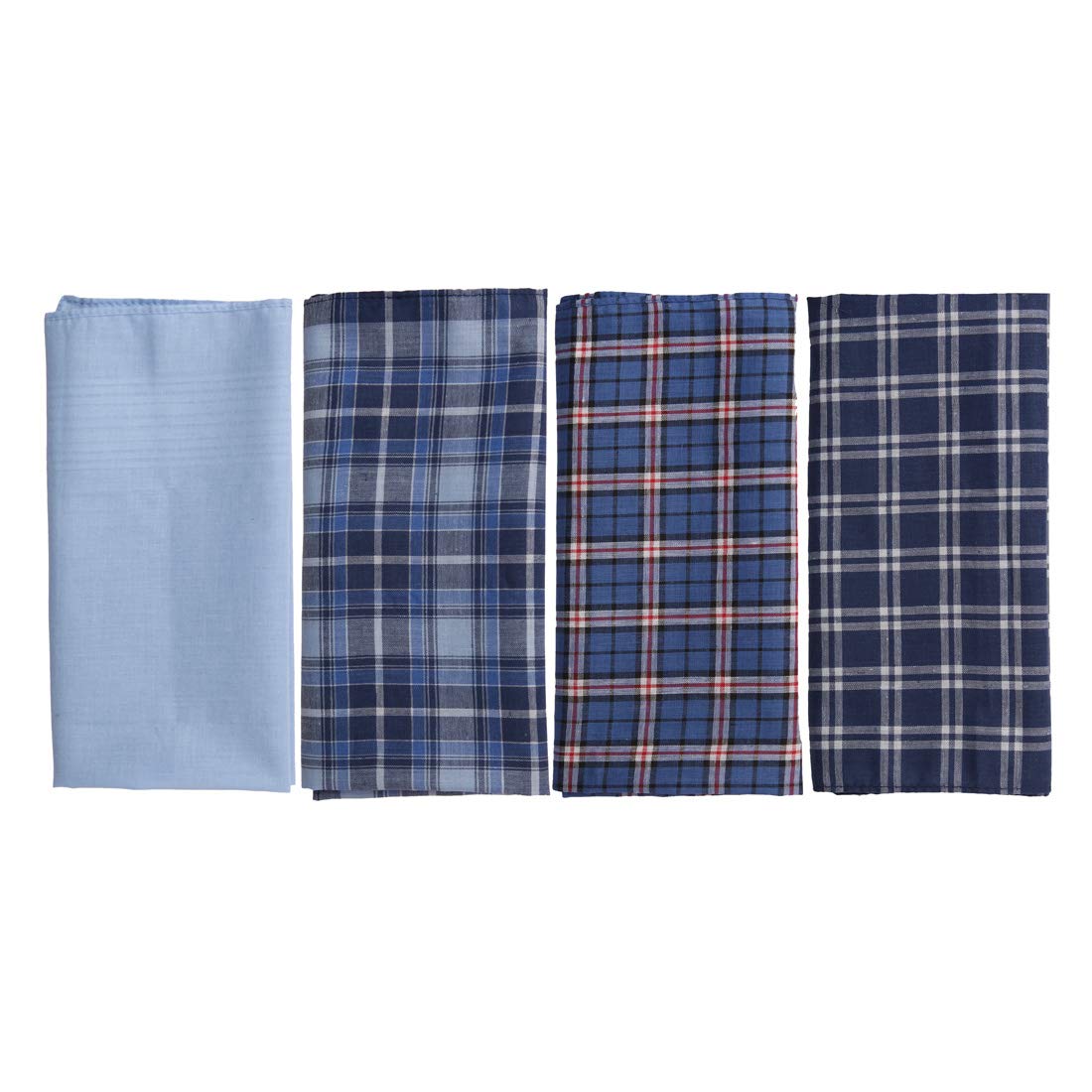YEB0114 Mens Pocket Hanky Popular Gift Idea Blue White Plain Pure Cotton 4 PCS handkerchiefs Set Buy For Groomsmen By Y&G