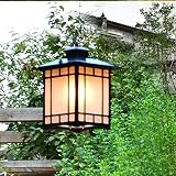 Wodoodporna E27 Kwadratowa metalowa lampa wisząca w stylu vintage Amerykański przemysł Retro Zewnętrzna lampa wisząca Latarnia Ogród Balkon Korytarz Alejek Weranda Żyrandol Oświetlenie (Rozmiar: 28 *