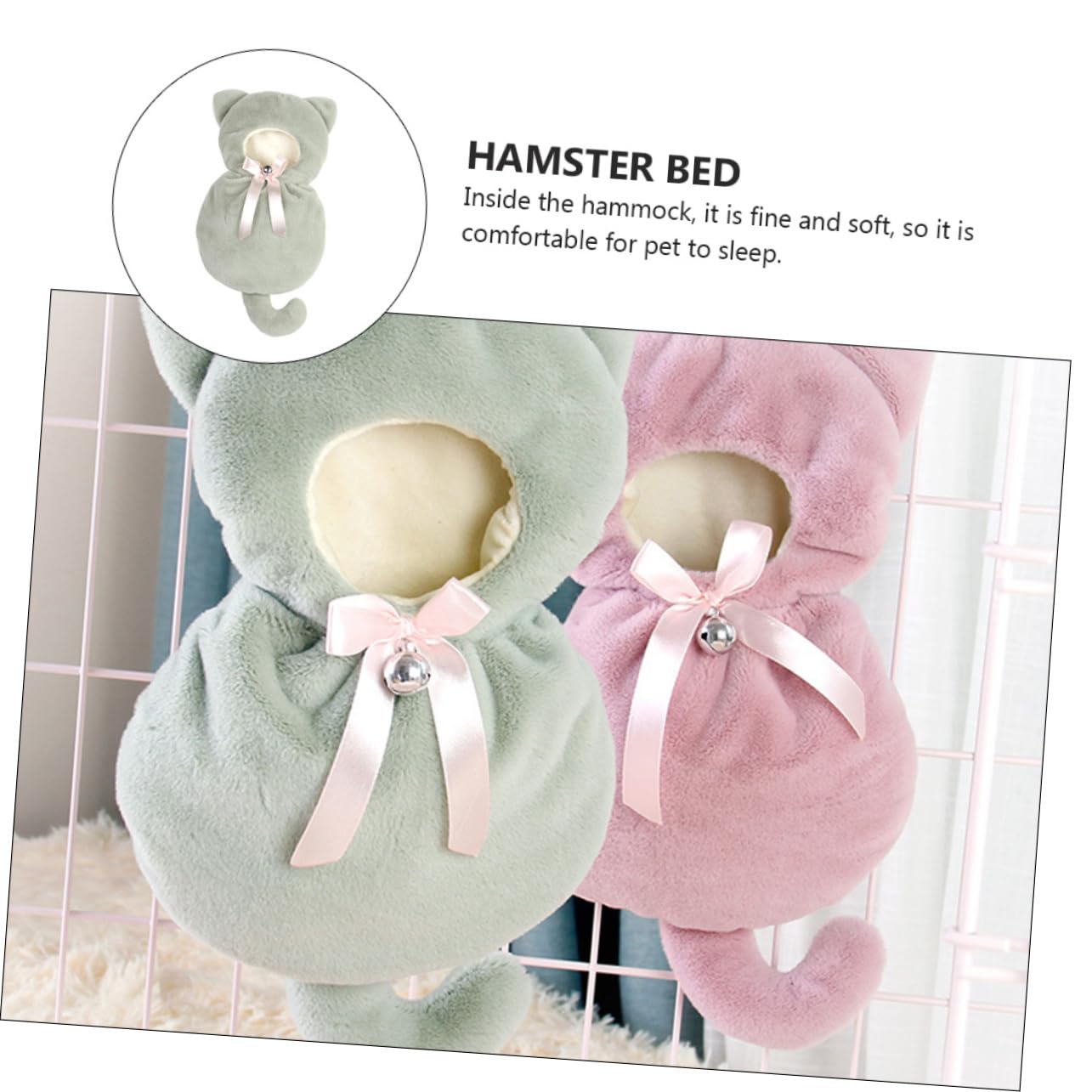 BESPORTBLE 3piezas Hammock Colgante para Hamsters Nido Aislante para Mascotas Cama Suspendida Cálida y para Jaulas y Espacios Reducidos Accesorio De Invierno para Roedores