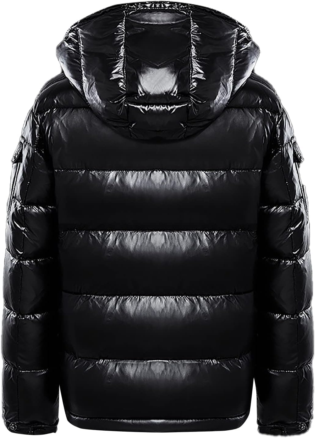 Chaqueta de plumón con Capucha cálida con Cuello Alto para Hombre Chaqueta Informal Suelta Impermeable a Prueba de Viento de Invierno Chaqueta Brillante Engrosada de esquí al Aire Libre