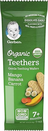 Miniatura 3 de Gerber Obleas suaves para dentición orgánicas, mango y plátano y zanahoria (1 unidad (paquete de 4))