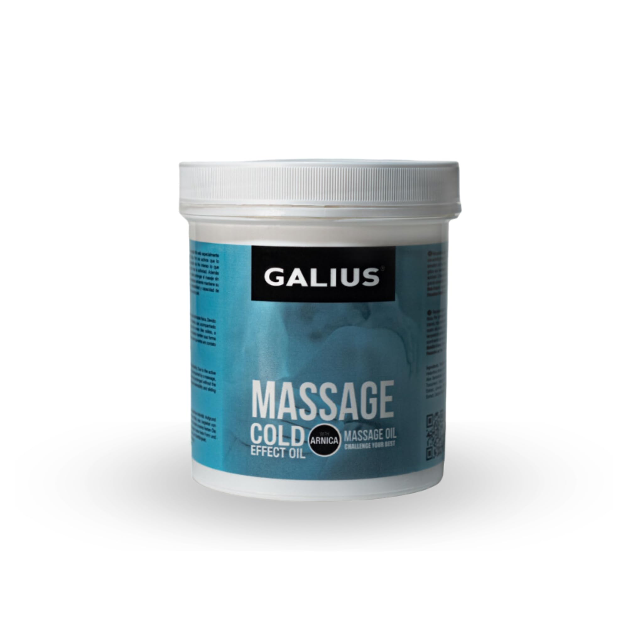 Galius - Aceite Esencial Sólido Efecto Frío - Aceites Esenciales para Profesionales del Masaje y Deportistas - Aceite Corporal con Arnica - Alivio Estrés y Tensión Muscular - Aroma Refrescante 1000ml
