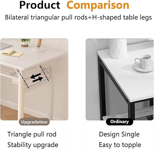 Miniatura 6 de Escritorio plegable pequeño para computadora de 31.5 pulgadas, no requiere montaje, mesa plegable pequeña, escritorio compacto que ahorra espacio