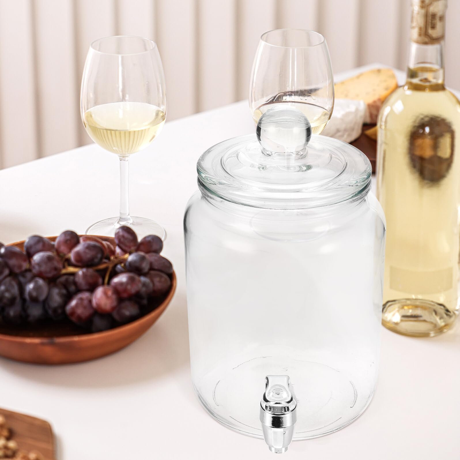 Distributore Bevande in Vetro con Rubinetto, per Vino e Succhi