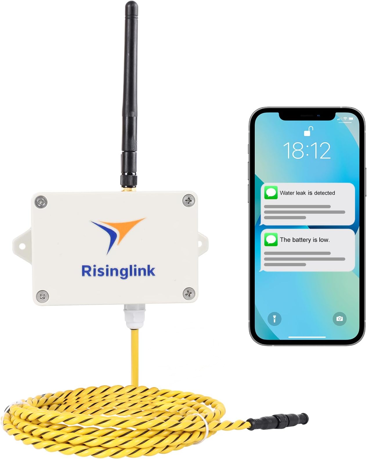 Risinglink Smart Water Leak Detector, Zone Water Detector, WiFiEnabled