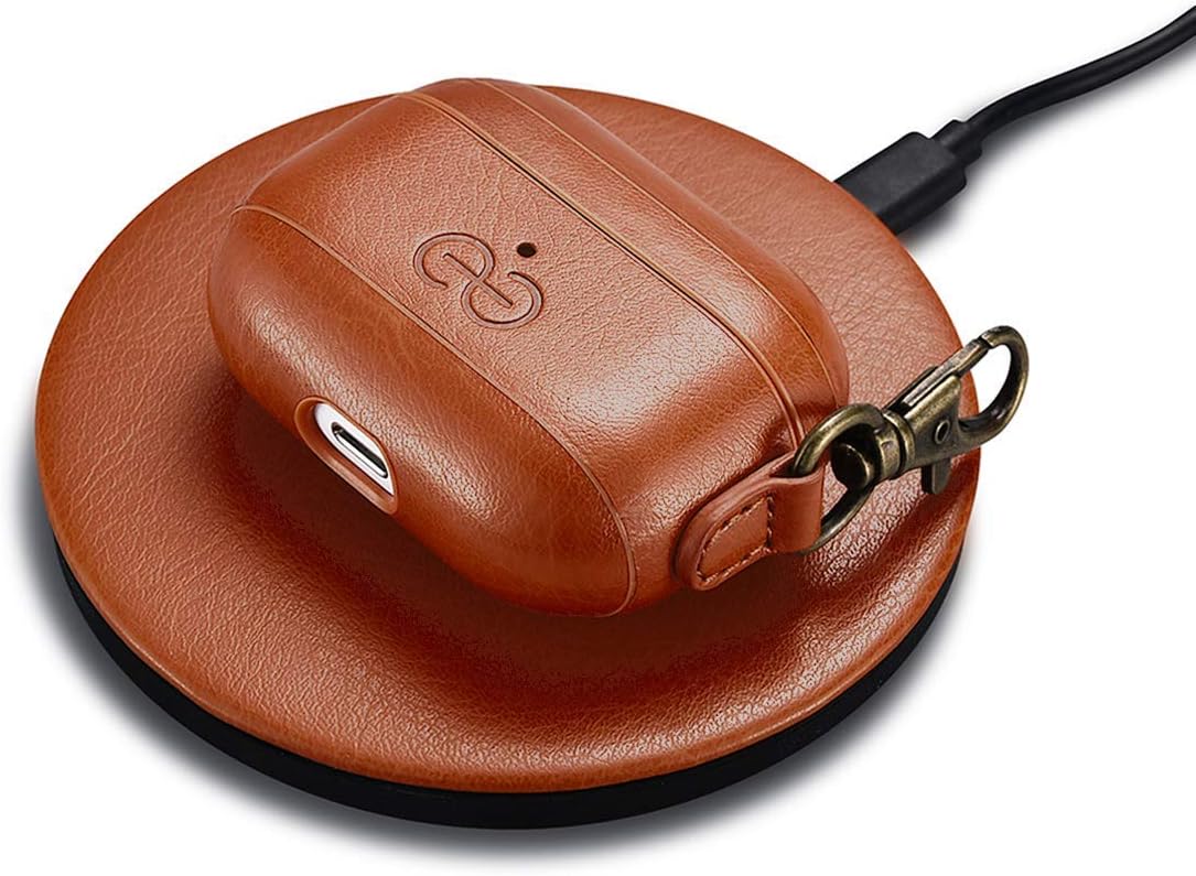 Dreem Bundle: Fibonacci Wallet-Case for iPhone 13 Pro Max with Om for Apple AirPods 3 Case [Caramel]