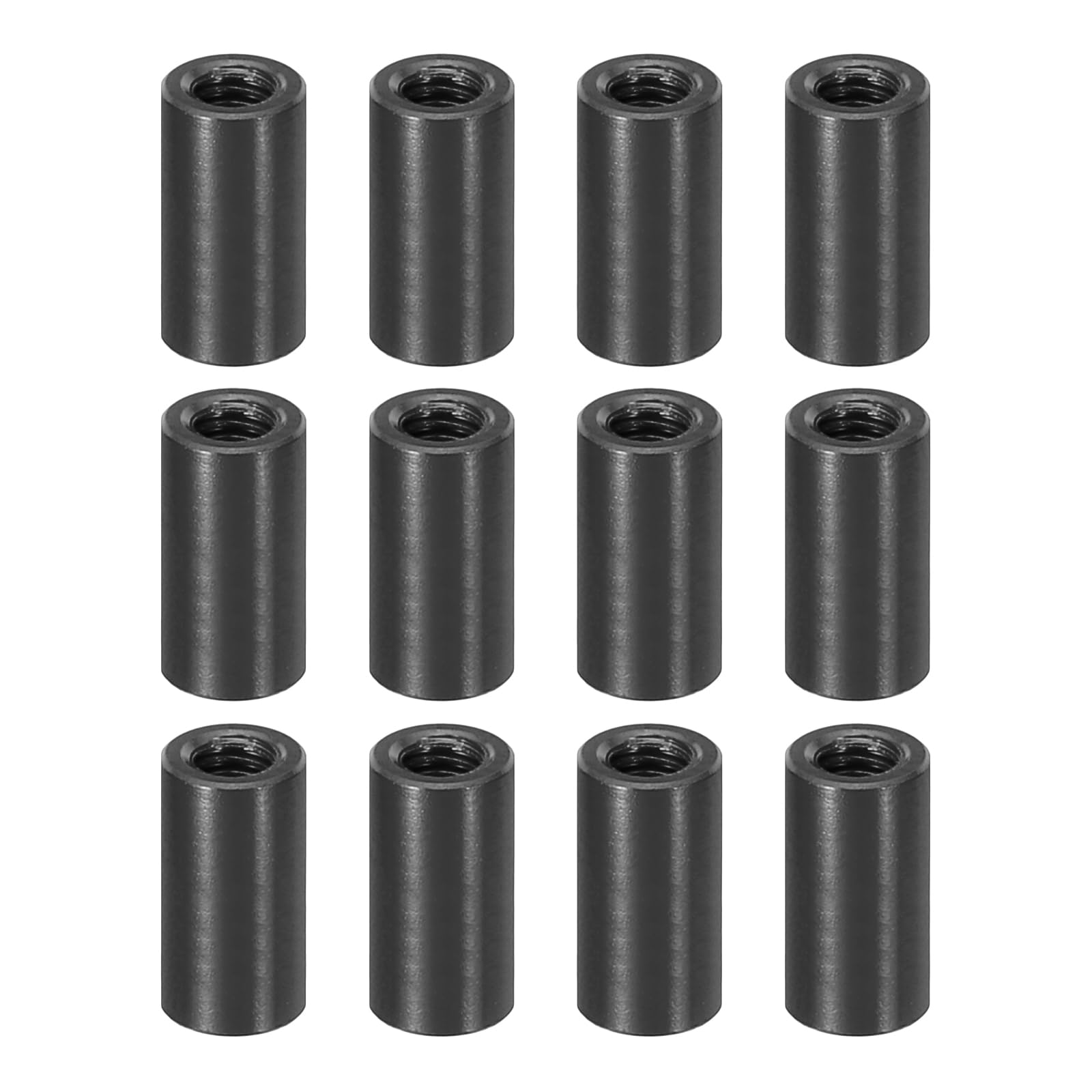 PATIKIL 12pcs M3 Metal Threaded Standoff Spacer Nuts, Round Aluminum Spacers Female Coupling Screws, 1/8" ID x 3/16" OD