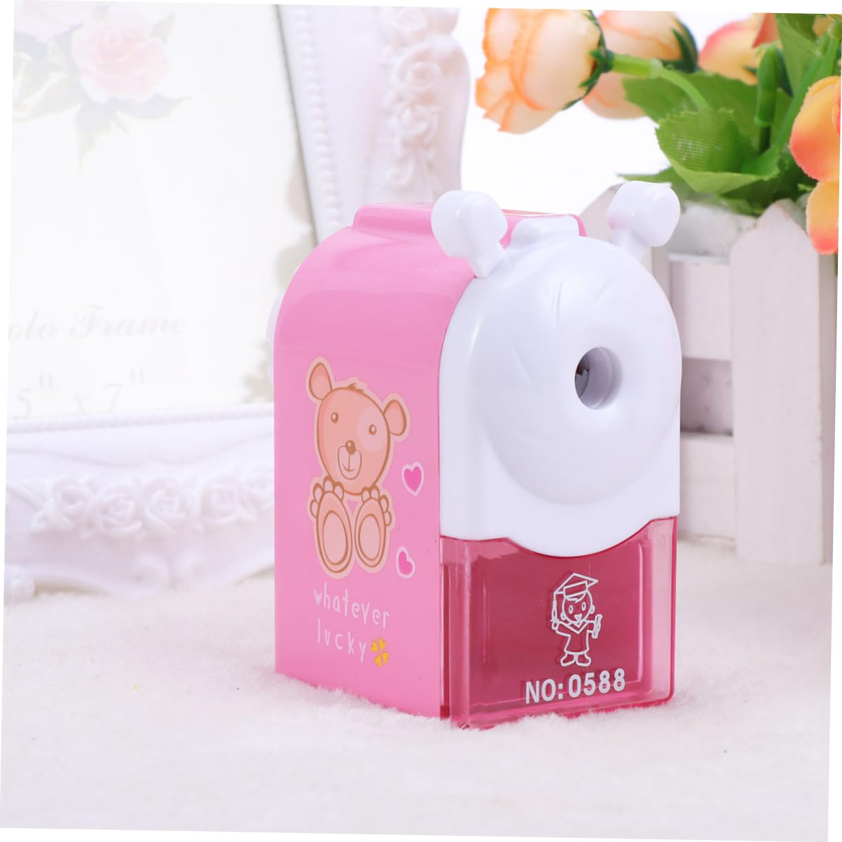 SHINEOFI 3pezzi Temperamatite Rotante Cartoon Per Ragazzo Ragazza Design Casa Di Fiaba Rosa Affilatura Per Matite Standard Triangolari e Esagonali Leggero e Pratico Per Scuola e Ufficio