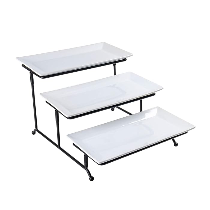 Buy UNICASA Classic Rectangular Serving Platter, 3 Tier Serving Trays