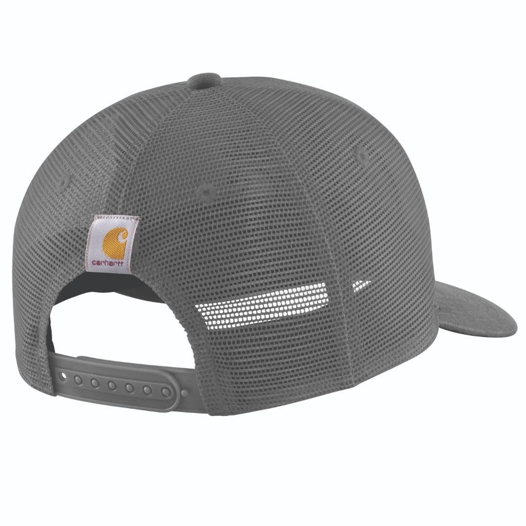 Carhartt Męska wytrzymała czapka z naszywką z siateczki z diagonalu, Żwir, rozmiar uniwersalny