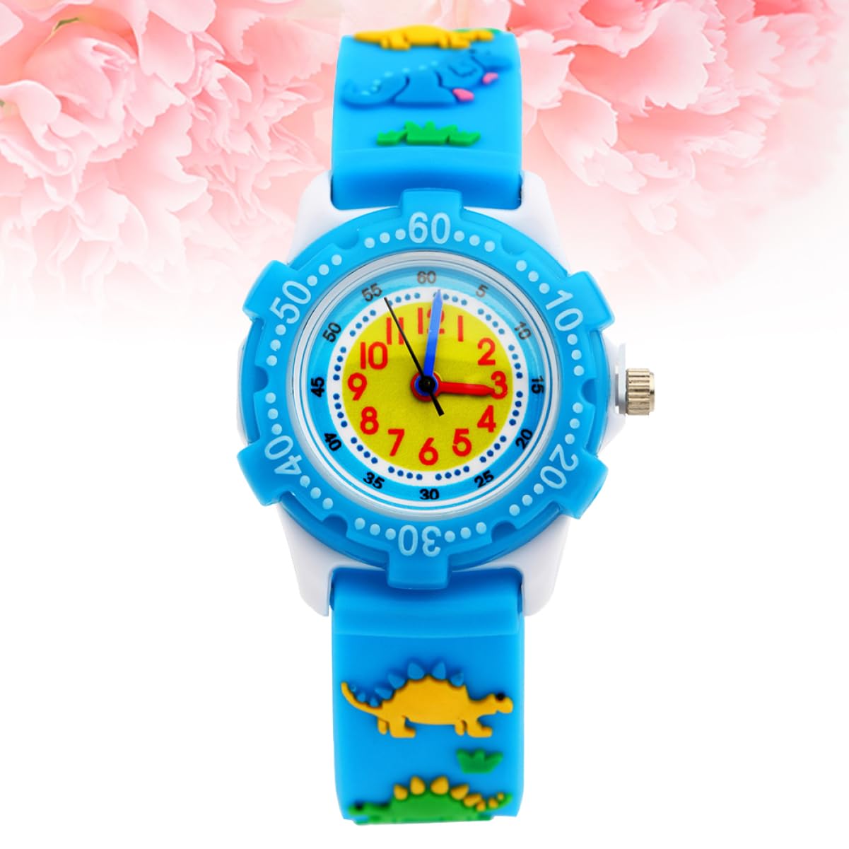 LIFKOME 3stücke Cartoon Dinosaur Uhr Für Junge Mädchen wasserdichte Silikon Quarz-Armbanduhr Mit Einzigartigem Design Für Jungen Und Mädchen Blau