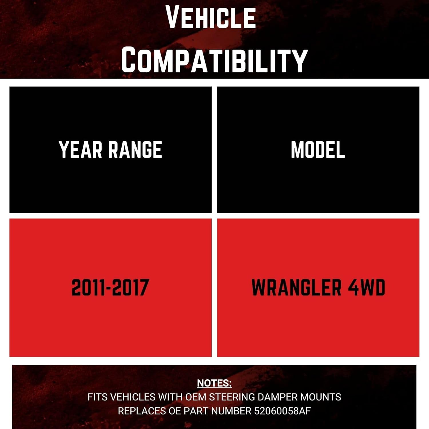 TrendsAuto Single RS5000 Series Steering Stabilizer fits 2011 2017 Wrangler 4WD with Original Equipment Manufacturer Steering Damper Mounts | Includes TrendsAuto Decal