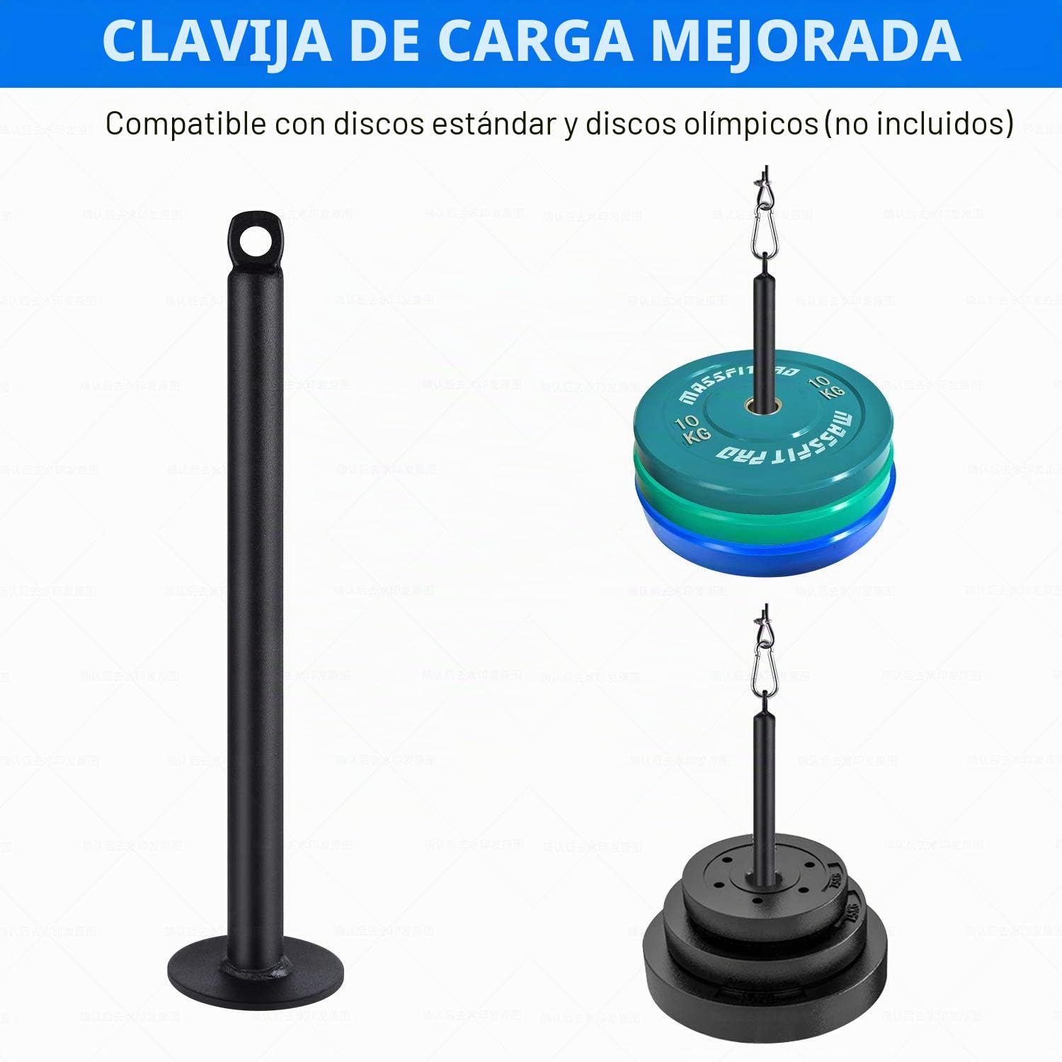 LFJ Carga Pin para Pesos Placa, Fitness Olympic Peso Placa Carga Pasador con Mosquetón Levantamiento Soporte Estante para Lat Polea Cable Máquina