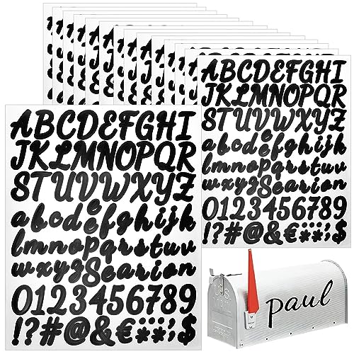 LIMITADA 15 Feuilles Lettres Autocollantes Noires Chiffres Adhesifs Autocollant Lettre Alphabet Autocollants Chiffres et Lettres Vinyle Stickers Lettres...