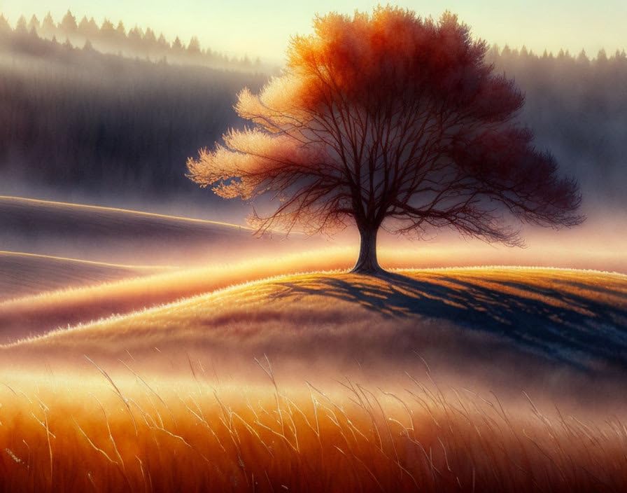 Lone Tree poster sur toile décoration murale nature 50 x 70 cm