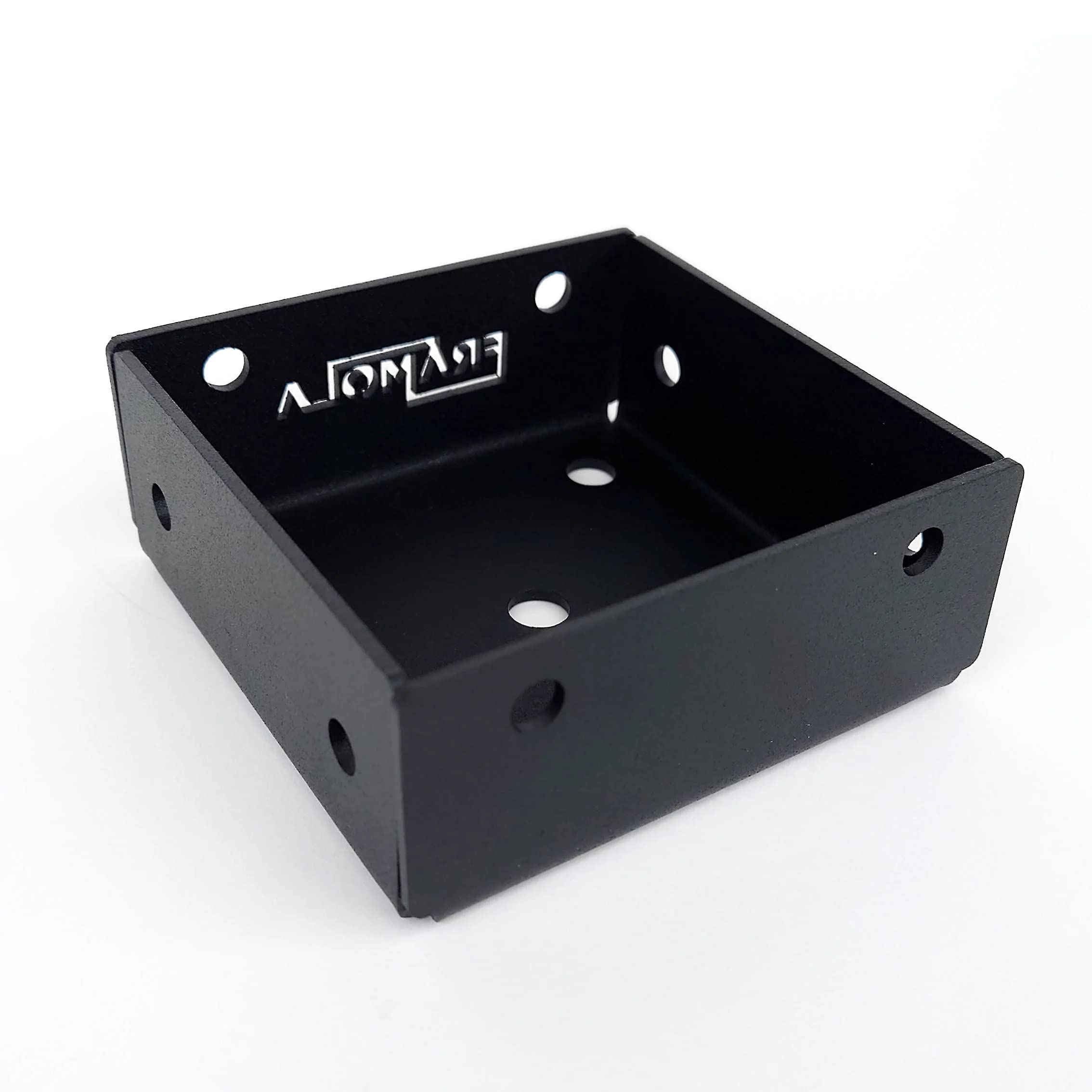 Framola Black Pergola Kit Post Base Bracket - Outdoor Timber Construction Pergolas Structure Brackets - Heavy Duty Brackets for DIY, Garden, Patio, Car Ports, Fence and Upright (5in - 125mm Post)