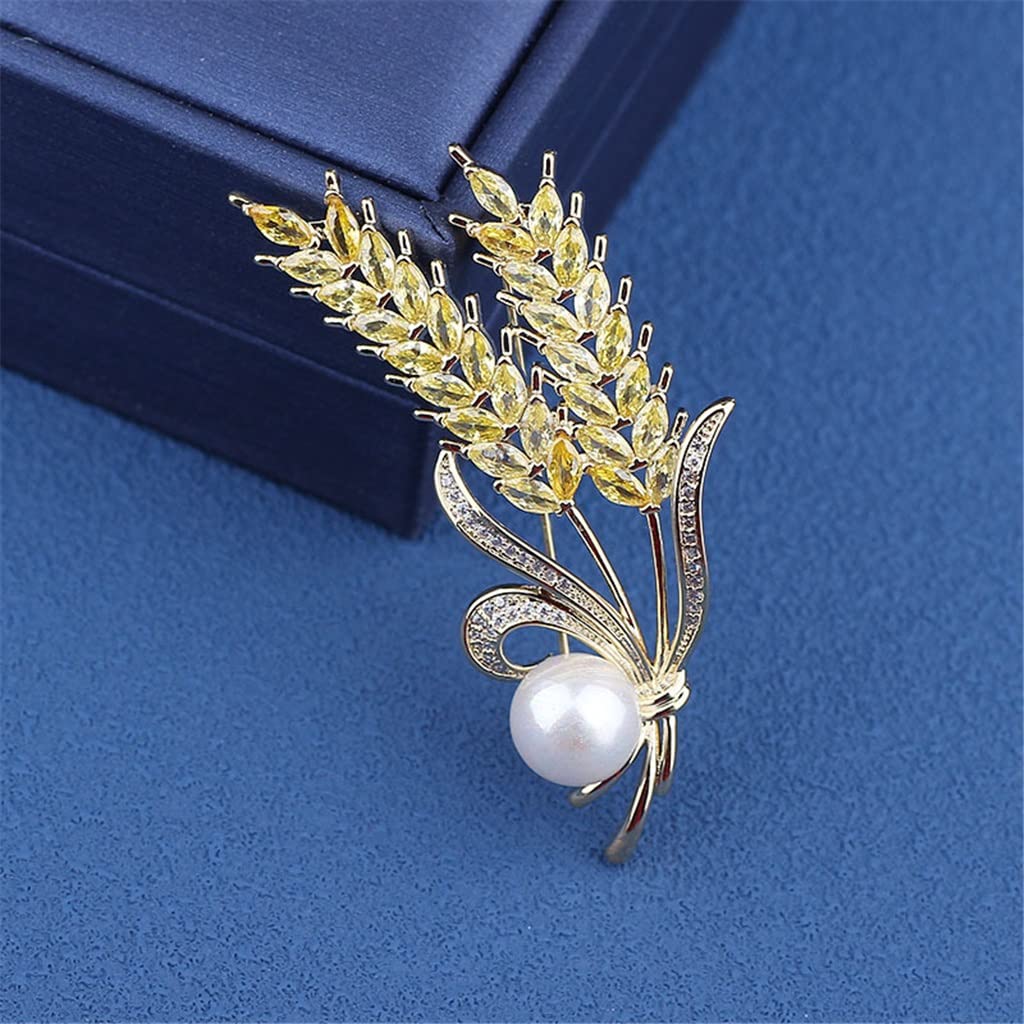 Spilla con Perle di Temperamento, Corsage di Grano, Accessori per Giacche da Abito, Spilla con Zirconi, Decorazione da Donna,