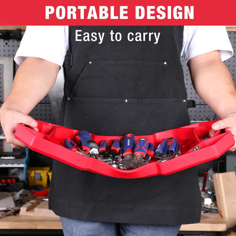 Image of WORKPRO 5-Piece Non-Slip Tool Tray Set, 3-Piece Silicone Flexible Tools Organizers and 2-Piece Magnetic Parts Tool Tray, Tool Mat, Tool Holder, Tool Storage (Only Parts Tray Magnetic)