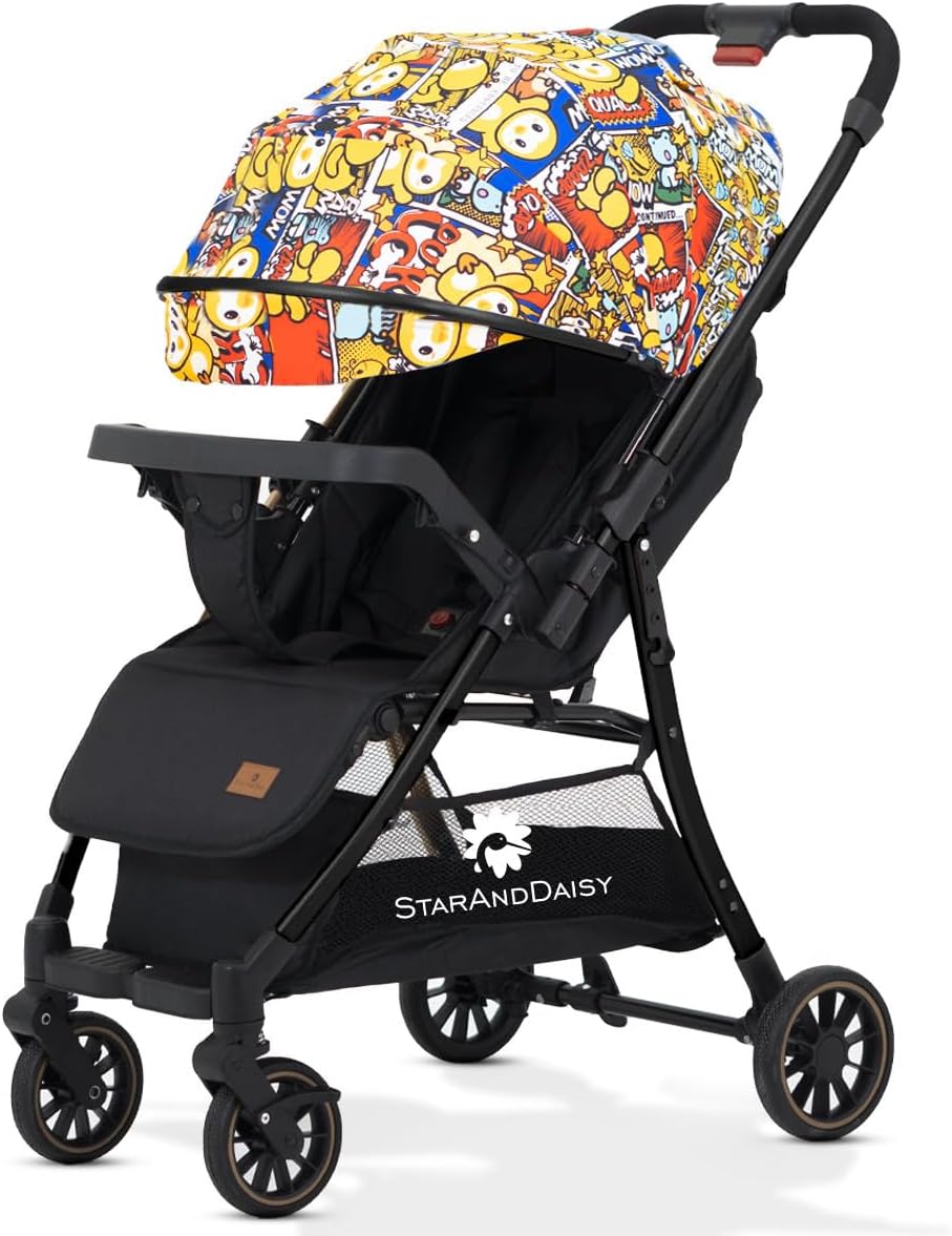 StarAndDaisyTravel Elite Baby Stroller Pram for Newborn 0 to 3 Years with One Click Fold & High Landscape Infant Carriage/Reversible Seat / 5-Point Safety Harness (Travel Elite-Graffiti)