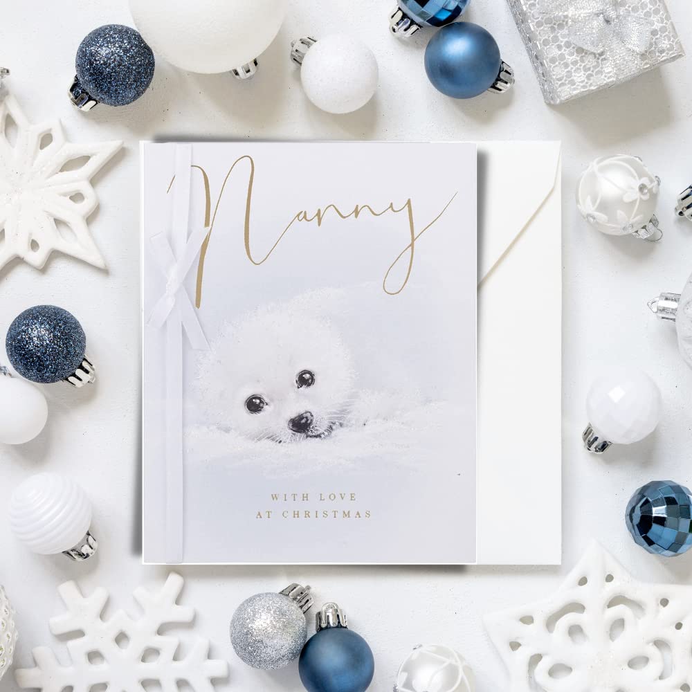 Weihnachtskarte Für Oma (Nanny) – „Snowy Seal“ Motiv Mit Liebevoller Botschaft
