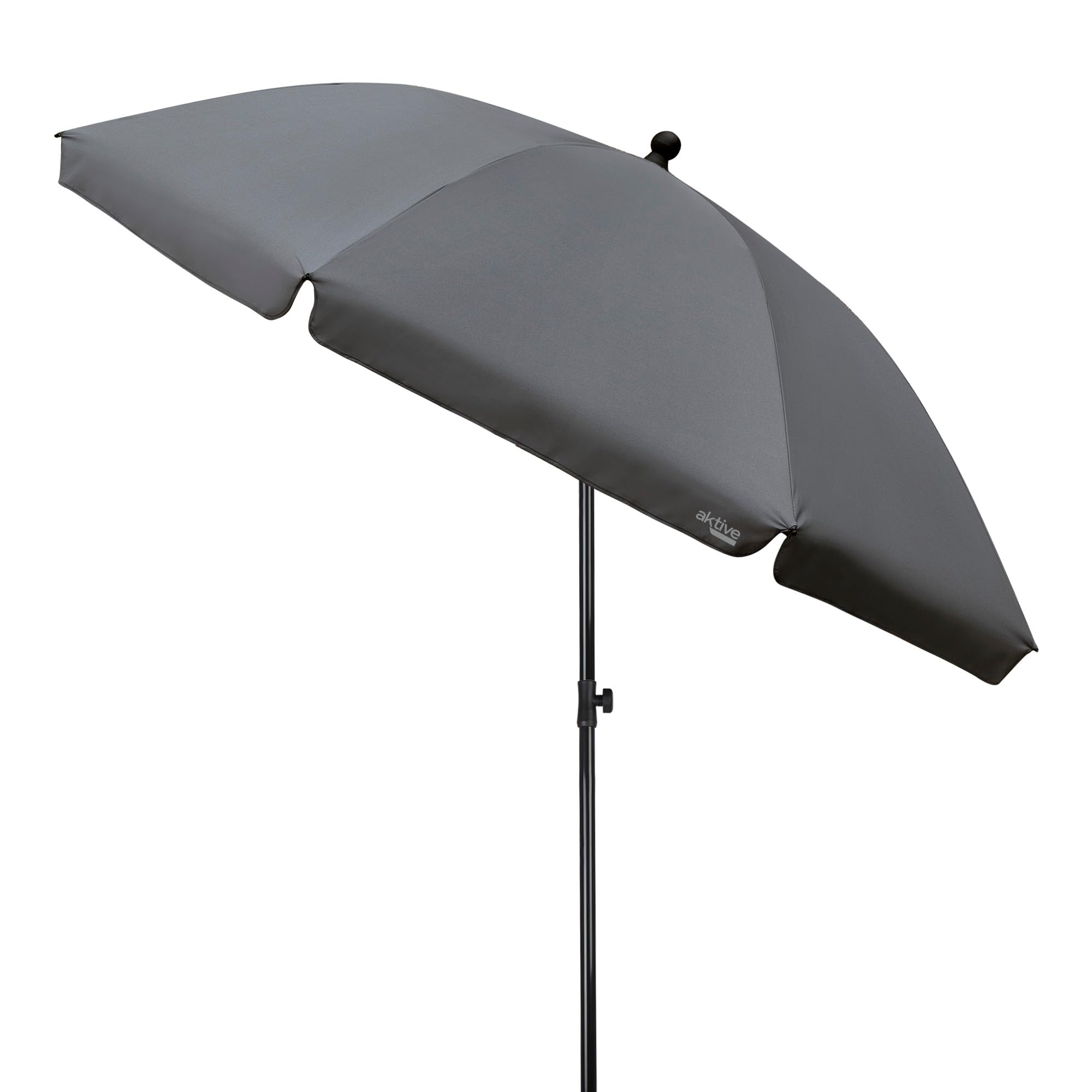 AKTIVE Parasol de Jardin, avec Protection UV30, Ø240 cm, Gris, Mât 28-32 mm, Mât Flexible, Hauteur Réglable, Grands Parasols, Jardin
