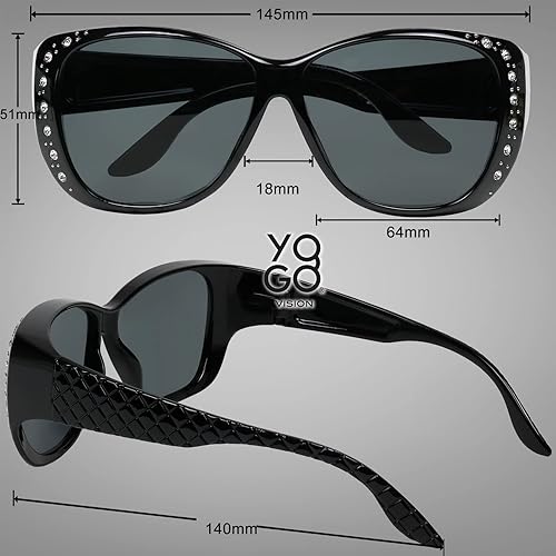 Miniatura 4 de Gafas de sol que se ajustan sobre gafas para mujer, protección UV, polarizadas y visión nocturna, lentes Fitover