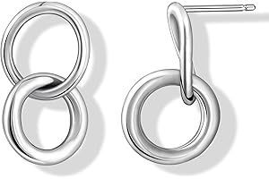 Interlocking Small Circle Stud Earrings for Women