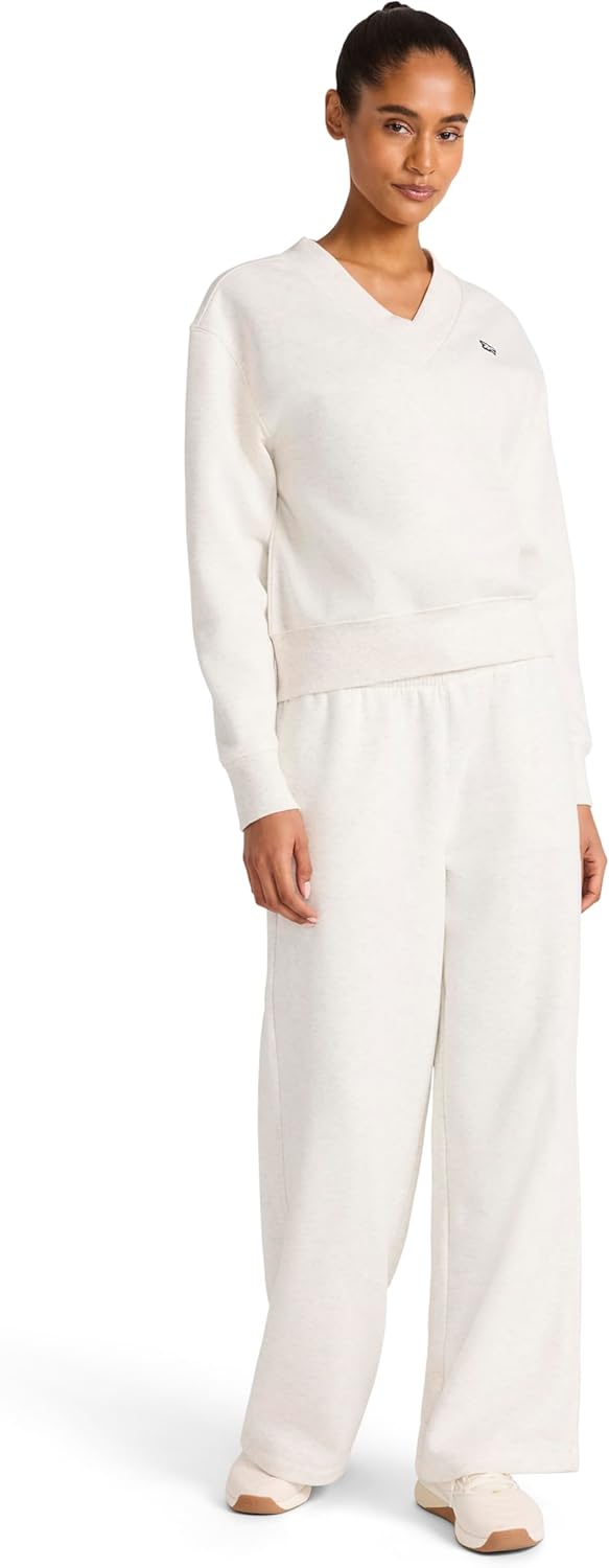 Reebok womens Collegiate V-neck Sweatshirt, Standard Fit, Midweight Cotton-poly Fabric - Image 3