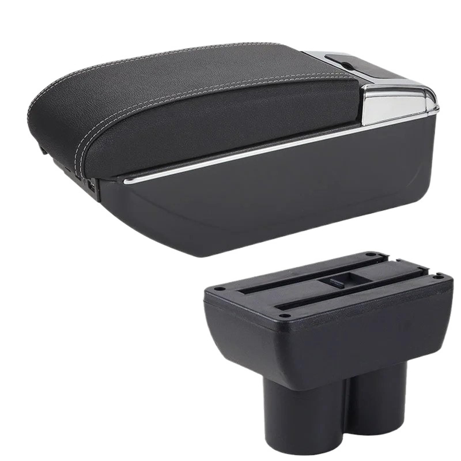 Hguvsjd Armrest Box For Suzuki For Jimny JB23 JB43 1999-2017 Armrest Retrofit Parts Storage Box Accessorie Car Armrests(B Black white 7USB)